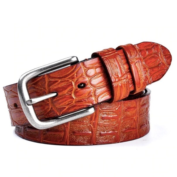 Ceinture en cuir pour homme L364 marron clair 110 cm