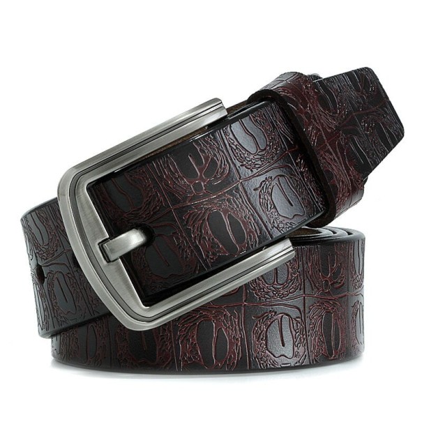Ceinture en cuir pour homme L395 marron foncé 100 cm