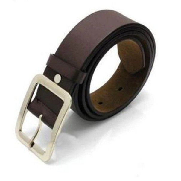 Ceinture en cuir pour homme L494 marron foncé