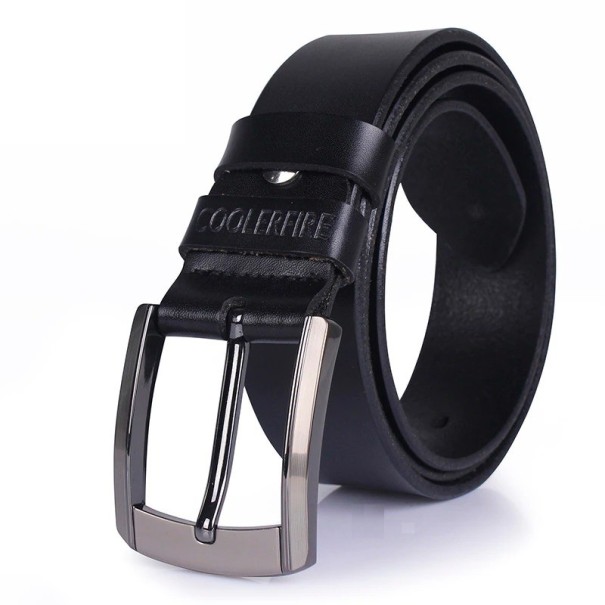 Ceinture en cuir pour homme noir 130 cm