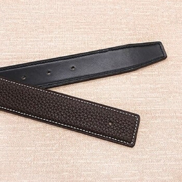 Ceinture en cuir sans boucle café 115 cm