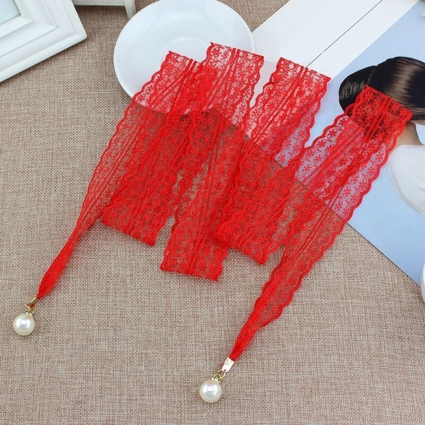 Ceinture en dentelle pour femme L230 rouge