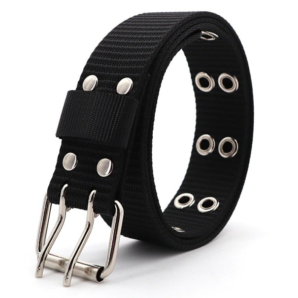 Ceinture en tissu L437 noir 105 cm