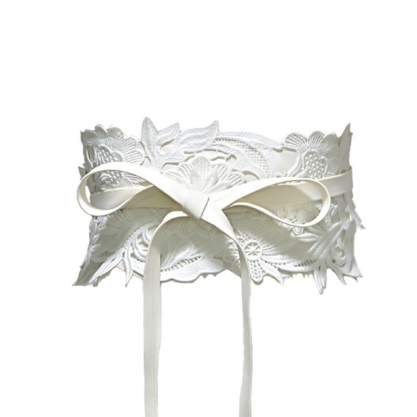 Ceinture femme avec dentelle L62 blanc