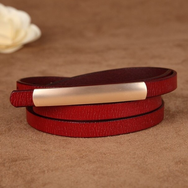 Ceinture fine pour femme L58 bordeaux