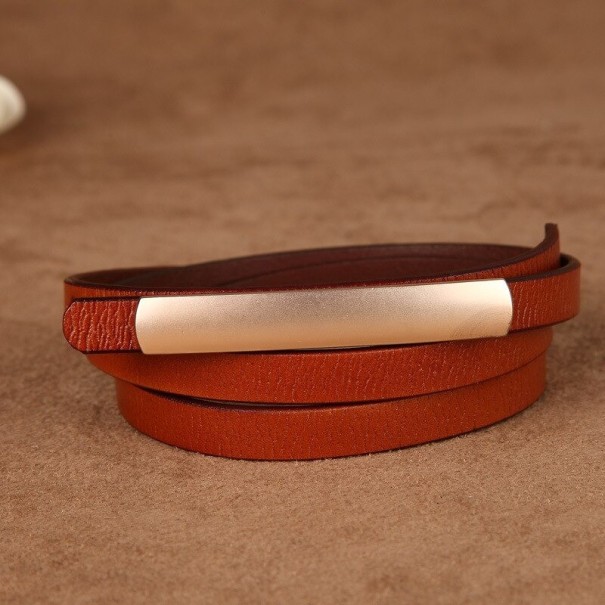 Ceinture fine pour femme L58 marron