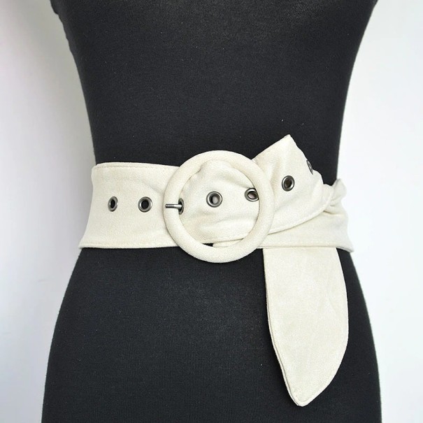 Ceinture large pour femme L120 crème