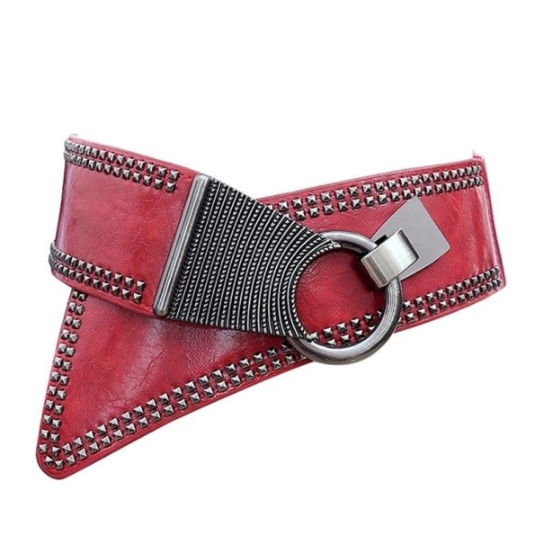 Ceinture large pour femmes C995 rouge