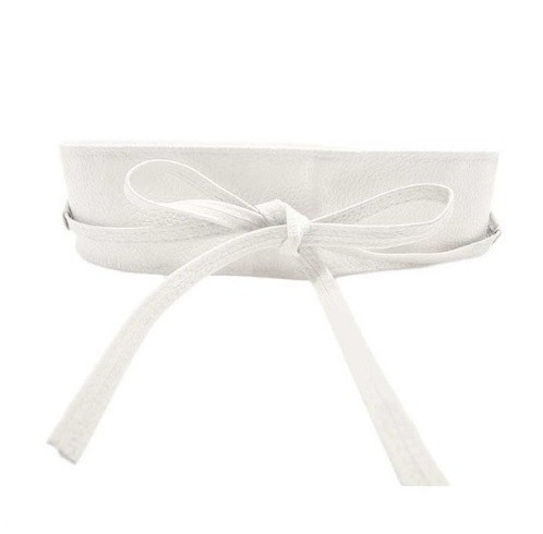 Ceinture large stylée à nouer J2975 blanc