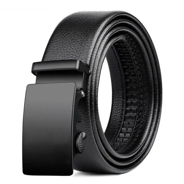 Ceinture noire en simili cuir 120 x 3,5 cm Ceinture unisexe stylée avec boucle en fer classique Accessoire élégant pour costume Jeans Pantalons 1