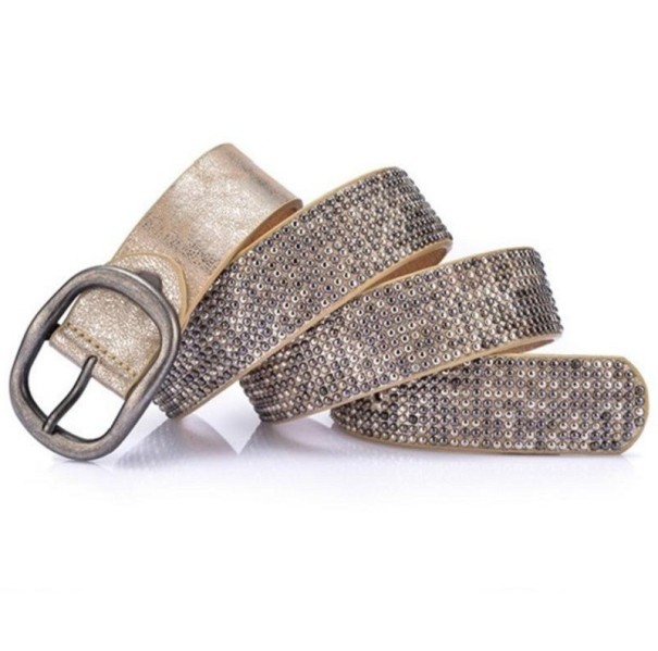 Ceinture pour femme avec clous doré 110 cm