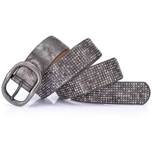 Ceinture pour femme avec clous gris foncé 110 cm