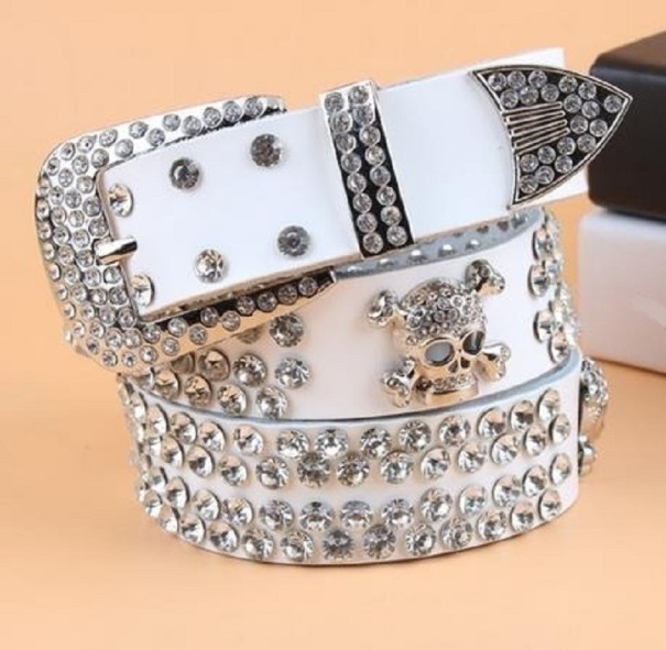 Ceinture pour femme avec skull blanc