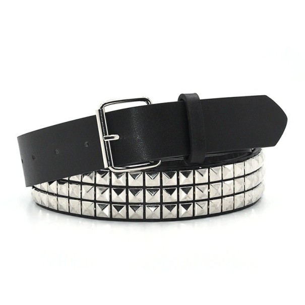 Ceinture pour homme avec clous argenté