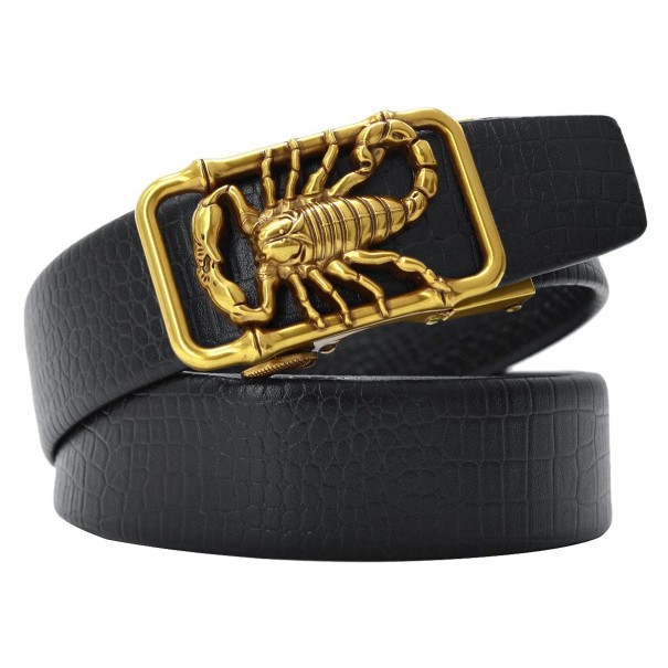 Ceinture pour homme avec scorpion L372 doré 110 cm