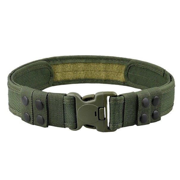 Ceinture tactique en nylon pour homme 130 x 5,5 cm Ceinture militaire large pour le plein air et le sport Sangle réglable résistante avec une haute capacité de charge vert