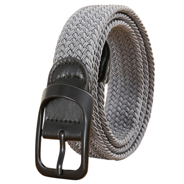 Ceinture tissée 110 x 3,2 cm Ceinture élastique pour homme avec boucle en alliage Accessoire stylé pour un usage quotidien Praticité et confort gris