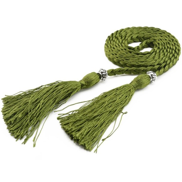 Ceinture tissée pour femme L60 vert armée