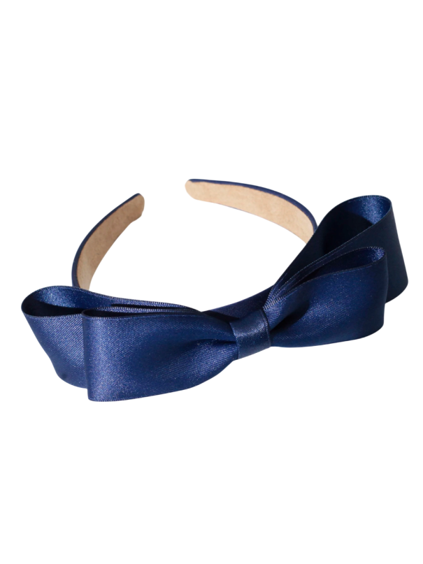 Čelenka do vlasů s dvojitou vrstvenou mašlí Univerzální velikost Elegantní slavnostní čelenka Objemný vlasový doplněk na ples svatbu modrá