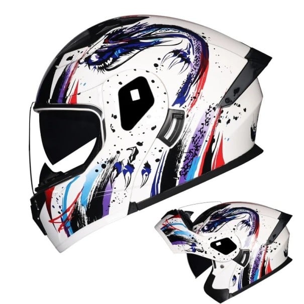 Celoobličejová motocyklová helma unisex výklopná ABS+PC viacfarebné prevedenie M