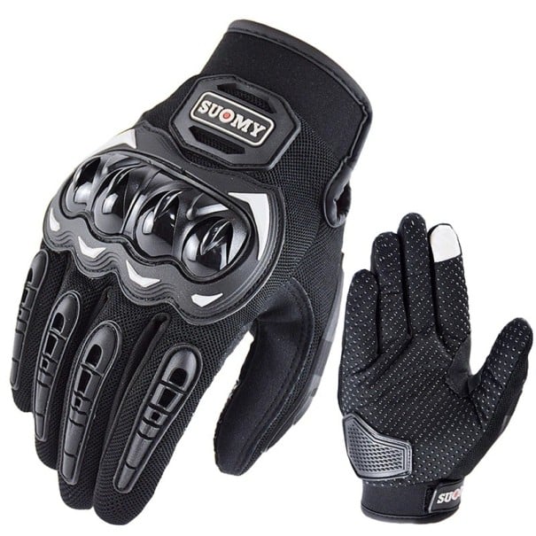 Celoprstové závodní motocyklové rukavice prodyšné unisex Protiskluzové sportovní rukavice Stylový design Odolné a nositelné černá M