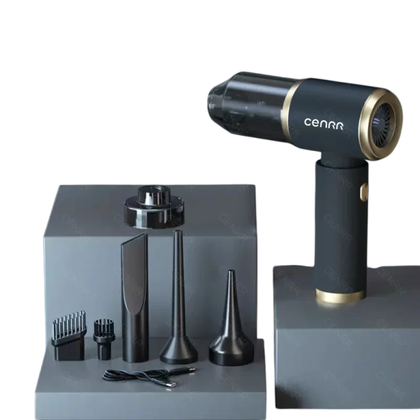 CENRR Ασύρματη σκούπα αυτοκινήτου 240x200x70 mm 90W 7,4V HEPA φίλτρο Μπαταρία λιθίου Ιόντων Υγρή και ξηρή αναρρόφηση >6 ακροφύσια υψηλή απόδοση 210000PA 1