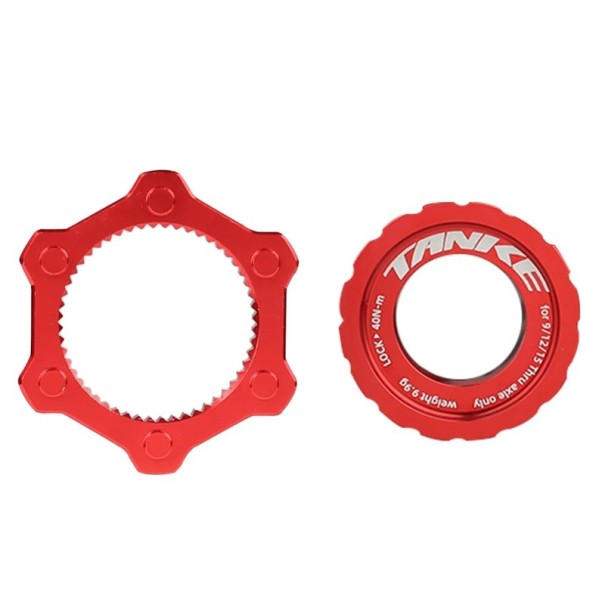 Center Lock sluitring voor remschijf TANKE rood voor assen 9/12/15 mm met aandraaimoment van 40 Nm voor bevestiging op het wielnaaf 1