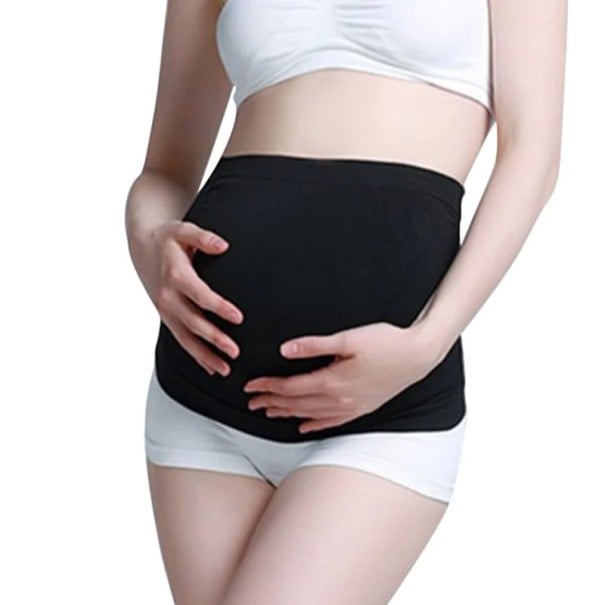 Centura neagra de sustinere pentru maternitate Centura pentru spate fara sudura pentru sprijin abdominal Centura de maternitate elastica negru XL