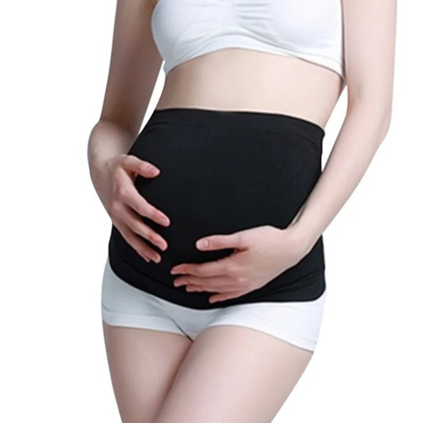 Centura neagra de sustinere pentru maternitate Centura pentru spate fara sudura pentru sprijin abdominal Centura de maternitate elastica pentru stabilizarea spatelui si purtare confortabila negru L