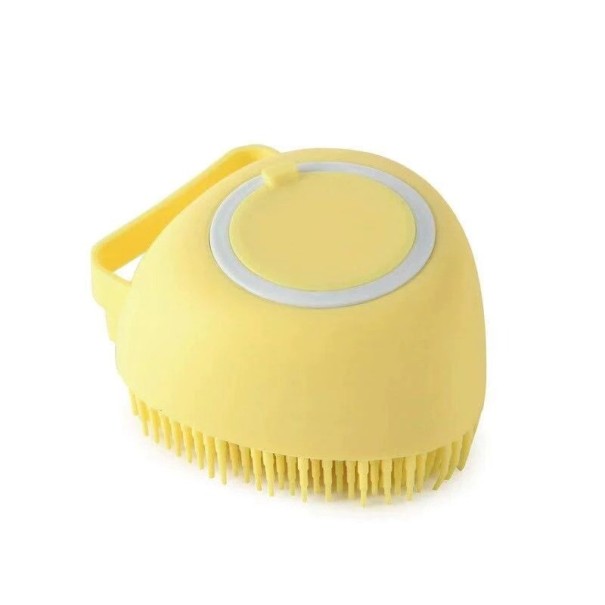Cepillo con dosificador de jabón en forma de corazón amarillo