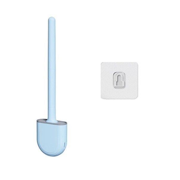 Cepillo de baño de silicona para montaje en pared azul claro