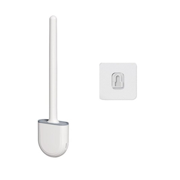 Cepillo de baño de silicona para montaje en pared blanco