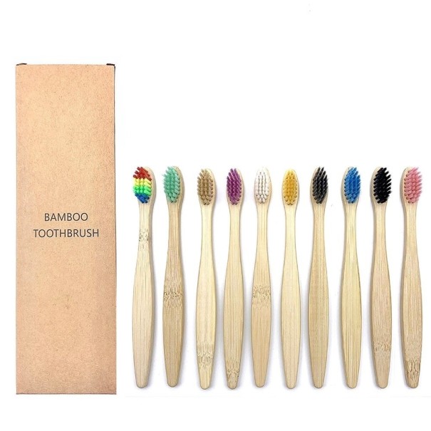Cepillo de dientes de bambú para niños 10 uds. 1