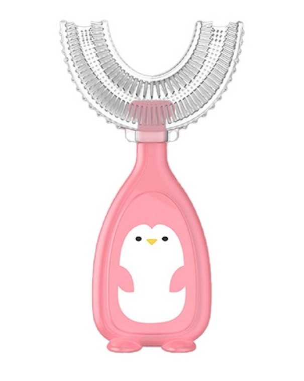 Cepillo de dientes infantil en forma de U 6-12 años rosa