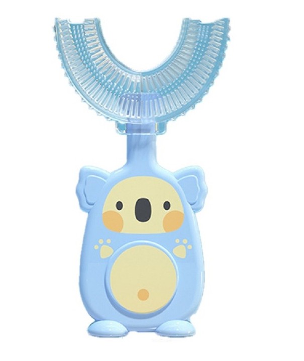 Cepillo de dientes infantil en forma de U de 2 a 6 años azul claro