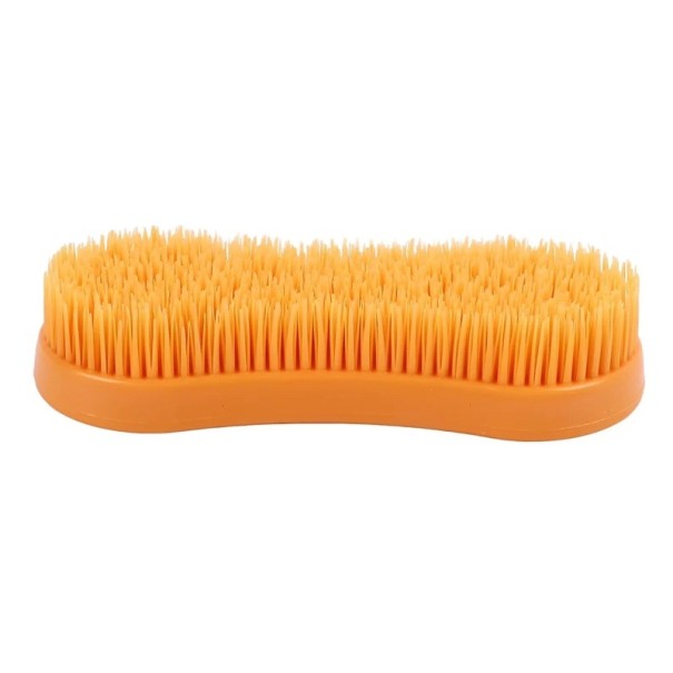 Cepillo de goma naranja para el cuidado de caballos cepillo de masaje para limpiar el pelaje eliminación de pulgas garrapatas crin cola cerdas 1