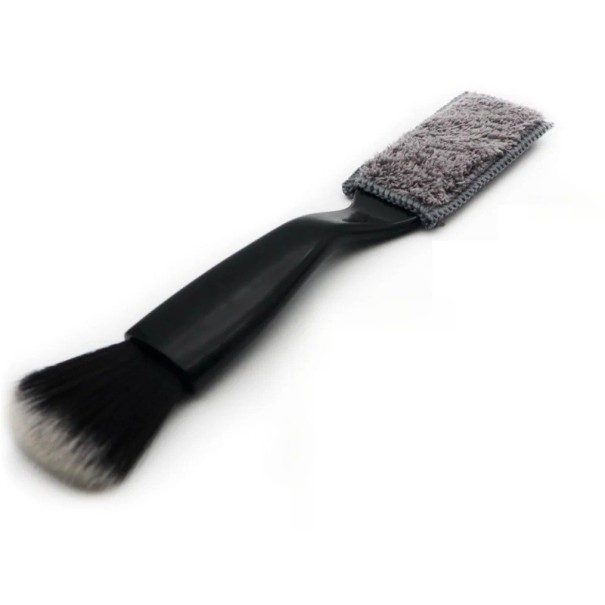 Cepillo de limpieza de guitarra de doble cabezal Cepillo de polvo fino para diapasón y cuerpo Cuidado de guitarras acústicas y eléctricas negro