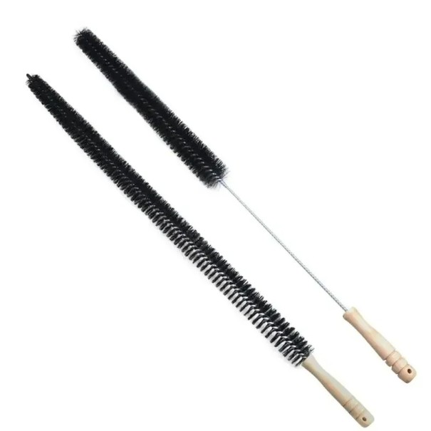 Cepillo de limpieza flexible largo con mango de madera Plástico alambre inoxidable para radiadores enfriadores secadoras lavadoras rejillas 1