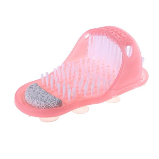 Cepillo de masaje de pies para ducha rosa