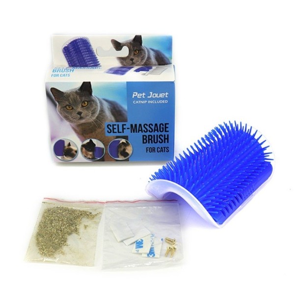 Cepillo de masaje para gatos azul