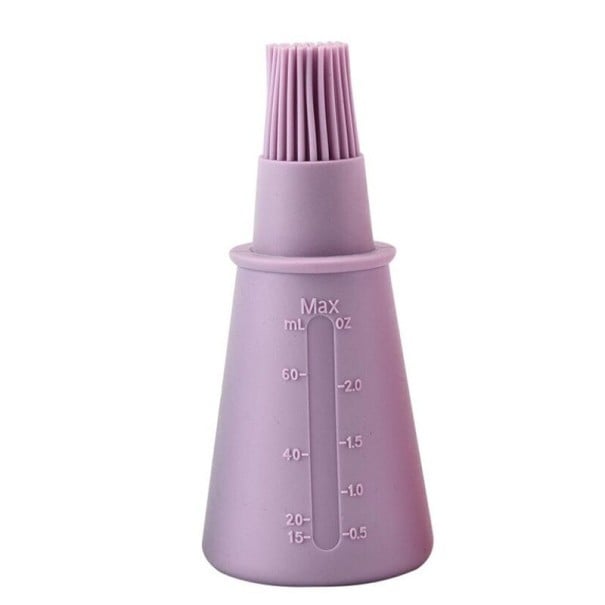 Cepillo de silicona con depósito de aceite. morado claro
