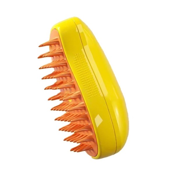 Cepillo de vapor para gatos y perros Peine de vapor para perros Cepillo de vapor para gatos Cepillo de vapor de masaje amarillo