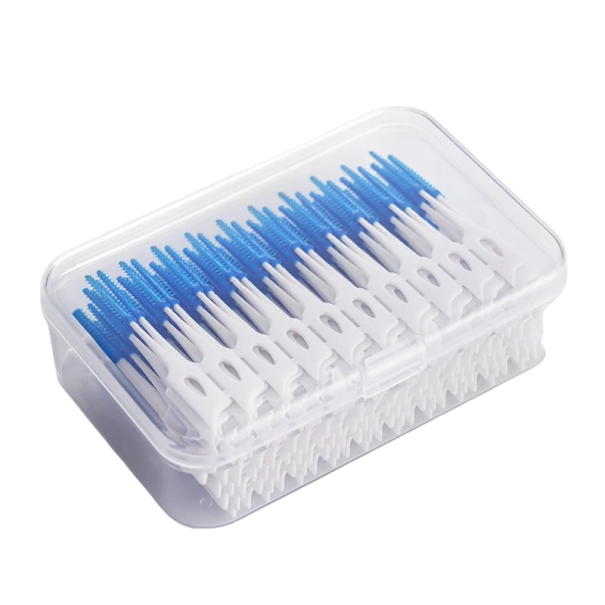 Cepillo interdental de silicona 1 mm Juego de cepillos interdentales 200 uds. azul