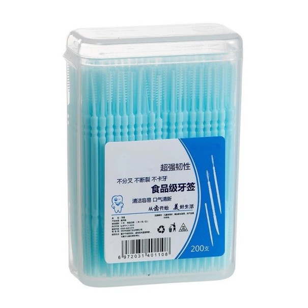 Cepillo interdental de silicona Juego de cepillos interdentales 200 uds. azul