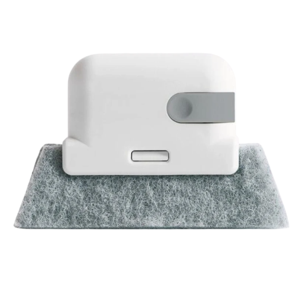 Cepillo para limpiar ranuras de ventanas 13,5 x 8,8 cm Plástico PP y lana de acero Eliminación de polvo y suciedad Limpieza de marcos Ventanas correderas Puertas gris