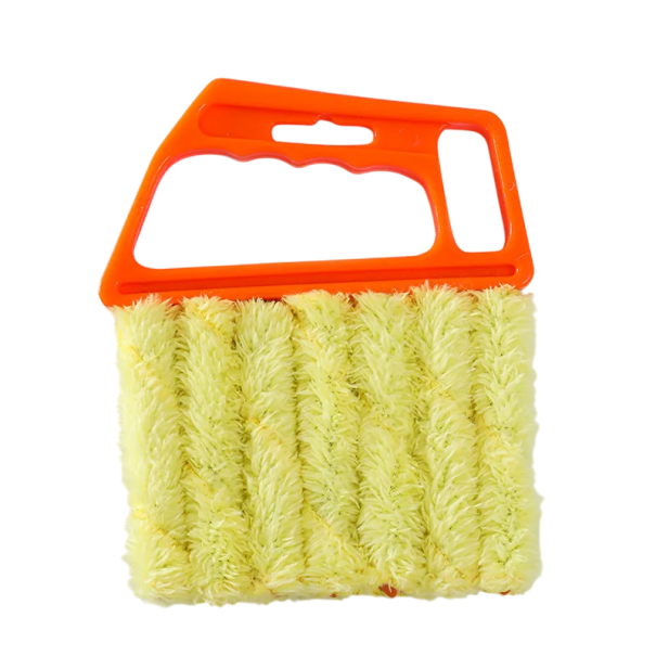 Cepillo para limpieza de persianas y rejillas de ventilación 15 x 13 cm Práctico ayudante para la limpieza de lamas Mango de plástico rojo