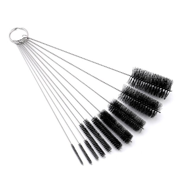 Cepillos de paja y vidrio 10 uds. negro
