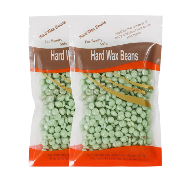 Cera depilatoria 200 g 2×100 g Aloe pezzetti Cera dura in forma di pezzetti Rimozione delicata dei peli per gambe braccia ascelle e zona bikini sensibile 1