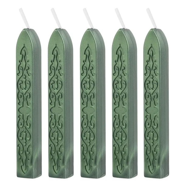 Ceralacca con stoppino 5 pz Ceralacca colorata verde chiaro