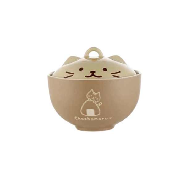Ceramic Bowl with Lid Featuring a Cat Design 550 ml 14.1 x 12 cm Ceramic for Serving Meals and Dining beige